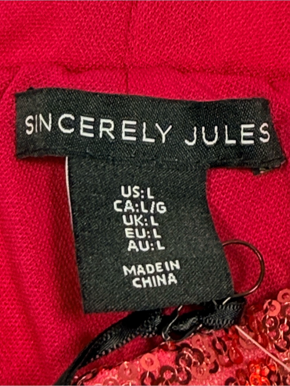 NWT Sincerely Jules Pink Sequin Elastic Pants Size L WATCH VIDEO TO SEE SPARKLE - Picture 10 of 10